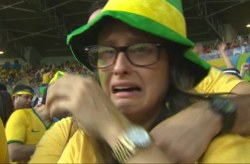Brazilian supporters crying